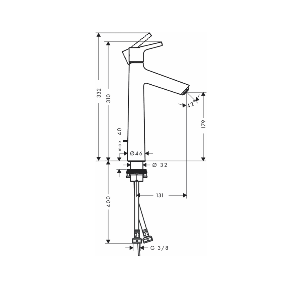 Vòi lavabo nóng lạnh Hansgrohe 72031000 Talis S 190 - 2