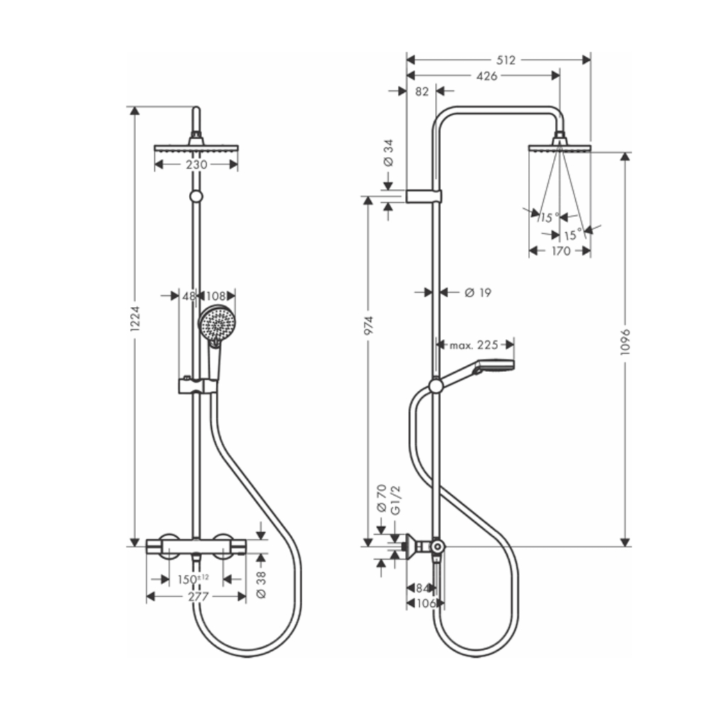 Sen cây nhiệt độ Hansgrohe 26286007 HG Vernis Shape
