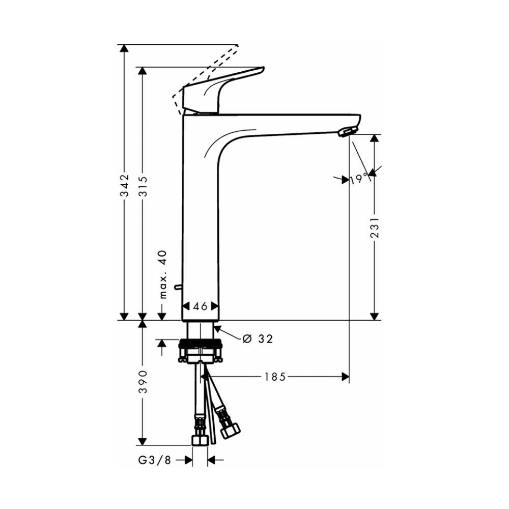 Vòi lavabo nóng lạnh Hansgrohe 31531000 Focus 230 - 2