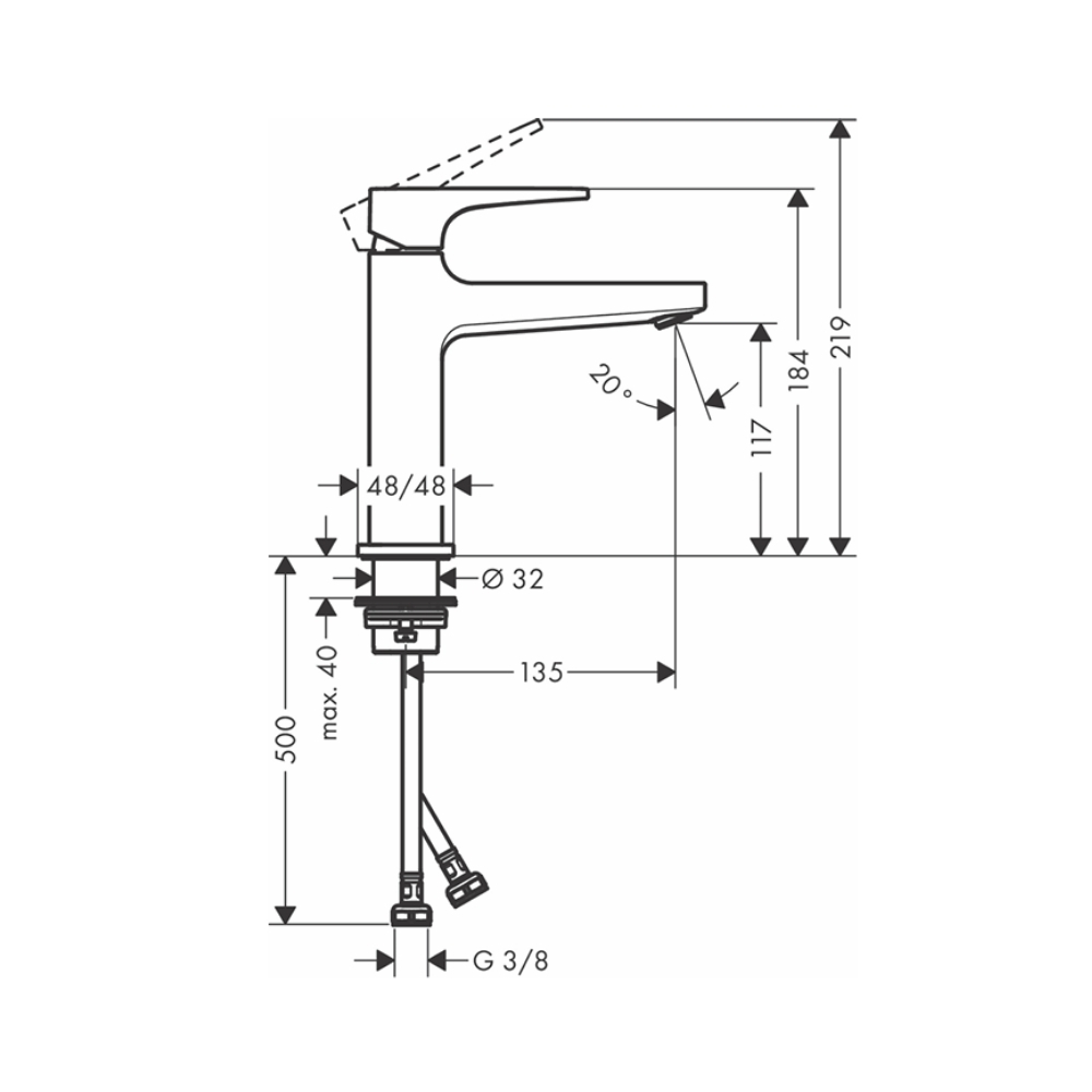 Vòi lavabo nóng lạnh Hansgrohe 32507000 Metropol 110 - 2