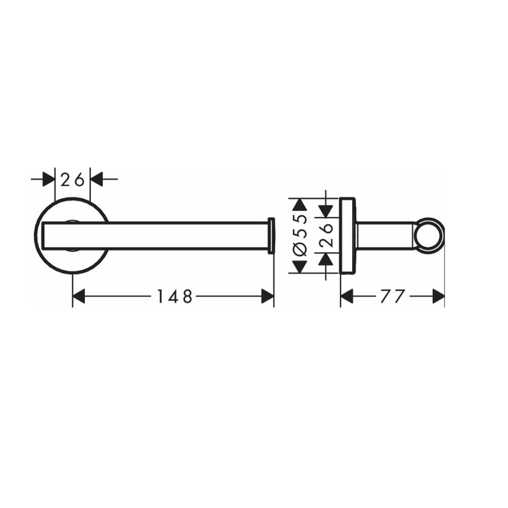 Lô giấy vệ sinh Hansgrohe 41726000 Logis Universal không nắp che - 2