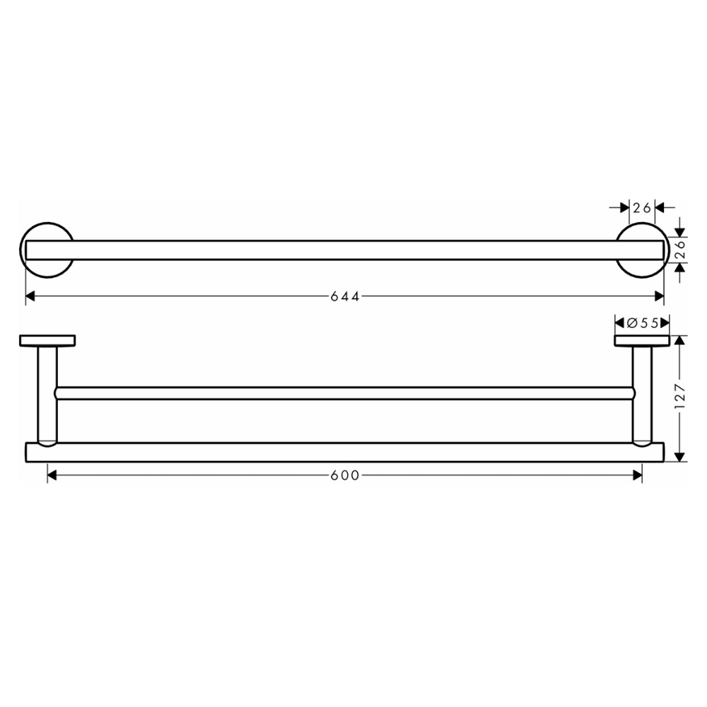 Thanh vắt khăn đôi Hansgrohe 41712000 Logis Universal
