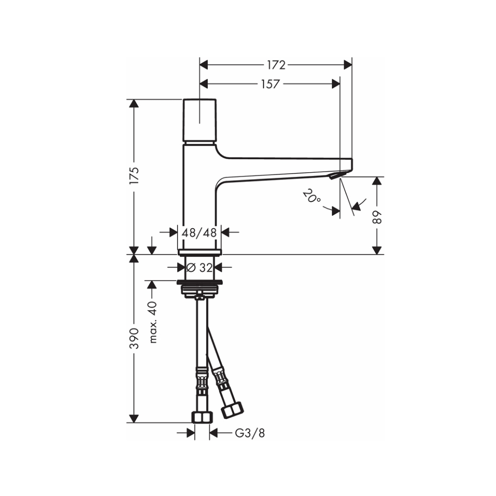 Vòi lavabo nóng lạnh 100 Hansgrohe 32570000 Select Metropol - 2