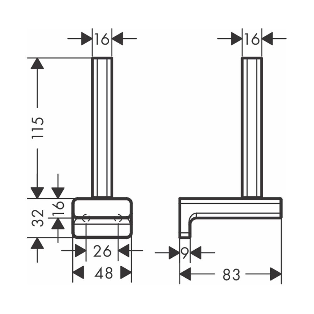 Lô giấy vệ sinh đứng Hansgrohe 41756007 AddStoris - 2