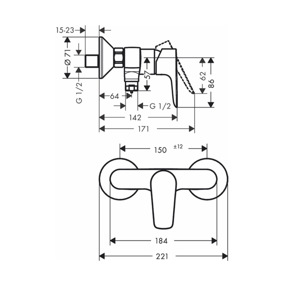 Củ sen tắm nóng lạnh Hansgrohe 71760000 Talis E - 2