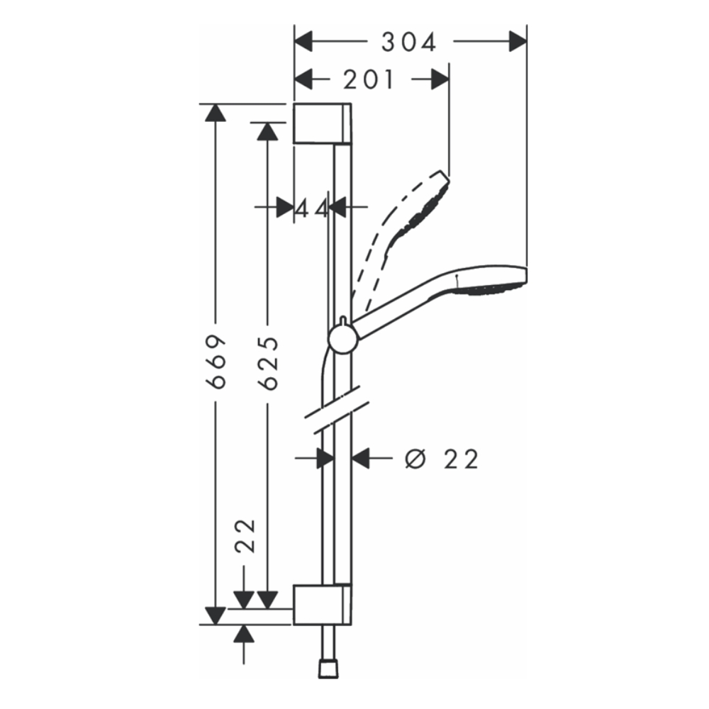 Tay sen tắm và thanh trượt Hansgrohe 26582400 HG Croma Select E 110 Vario (3 chế độ) - 2