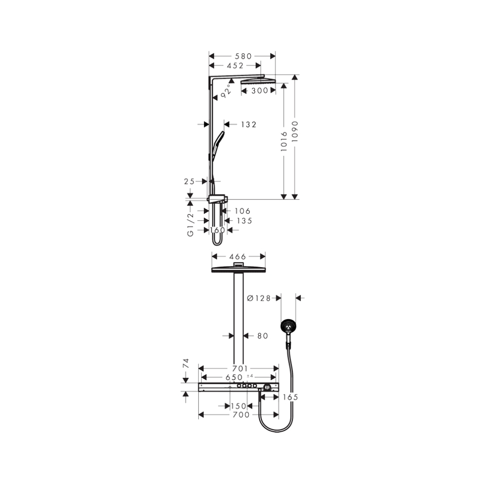 Sen cây nhiệt độ Hansgrohe 27106400 Rainmaker Select - 2