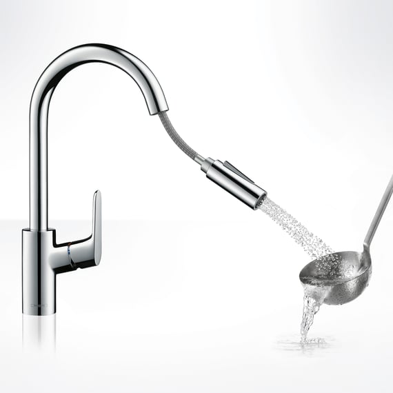 Vòi rửa chén nóng lạnh Hansgrohe 73880000 HG Focus M41 240 dây rút - 3