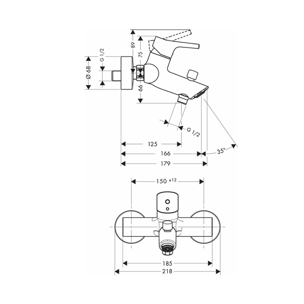 Củ sen tắm nóng lạnh Hansgrohe 72400000 Talis S - 2