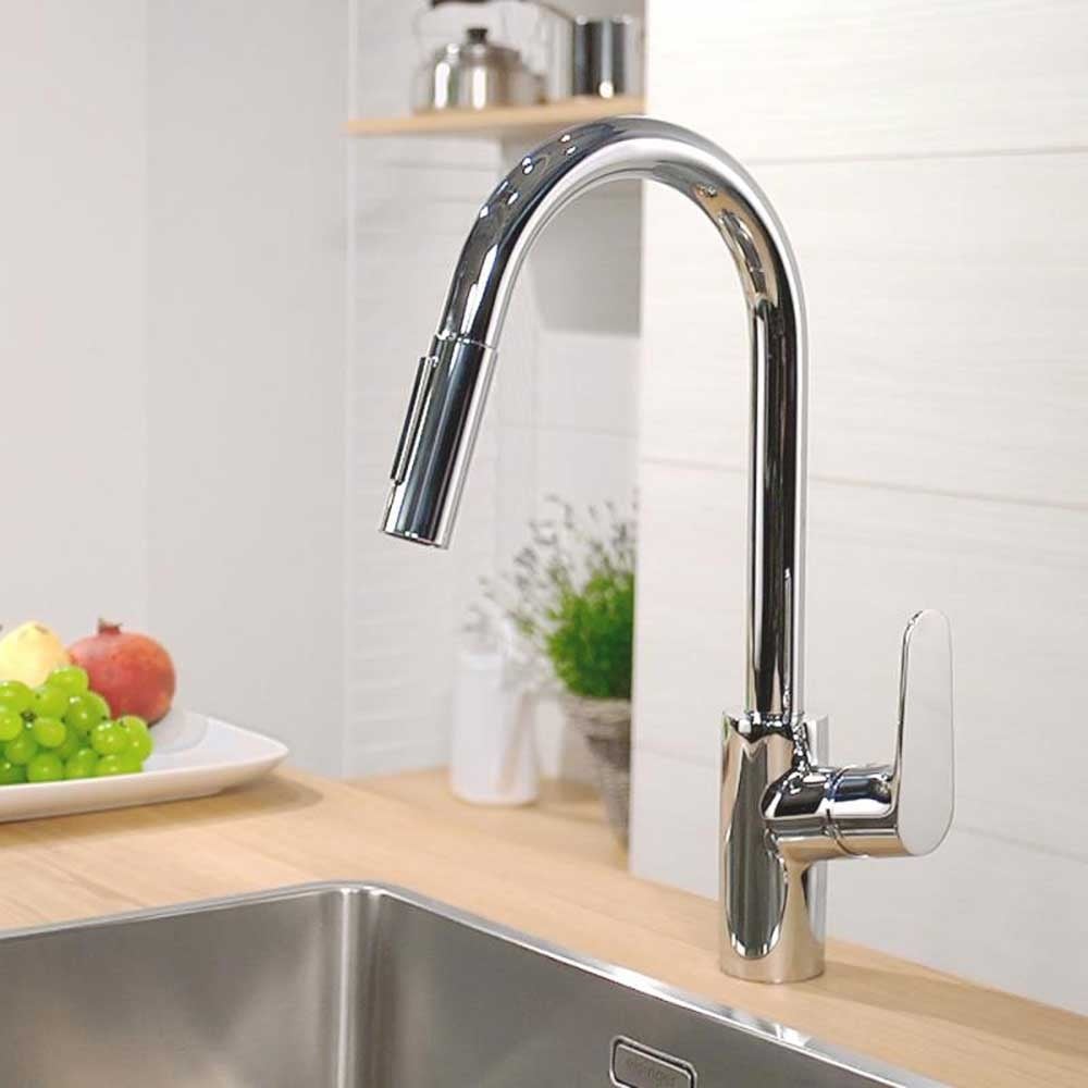 Vòi rửa chén nóng lạnh Hansgrohe 73880000 HG Focus M41 240 dây rút - 4