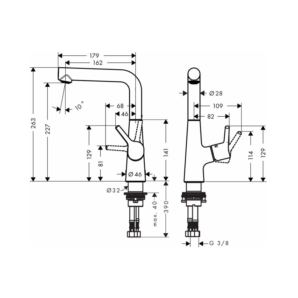 Vòi lavabo nóng lạnh Hansgrohe 72105000 Talis S 210 - 2
