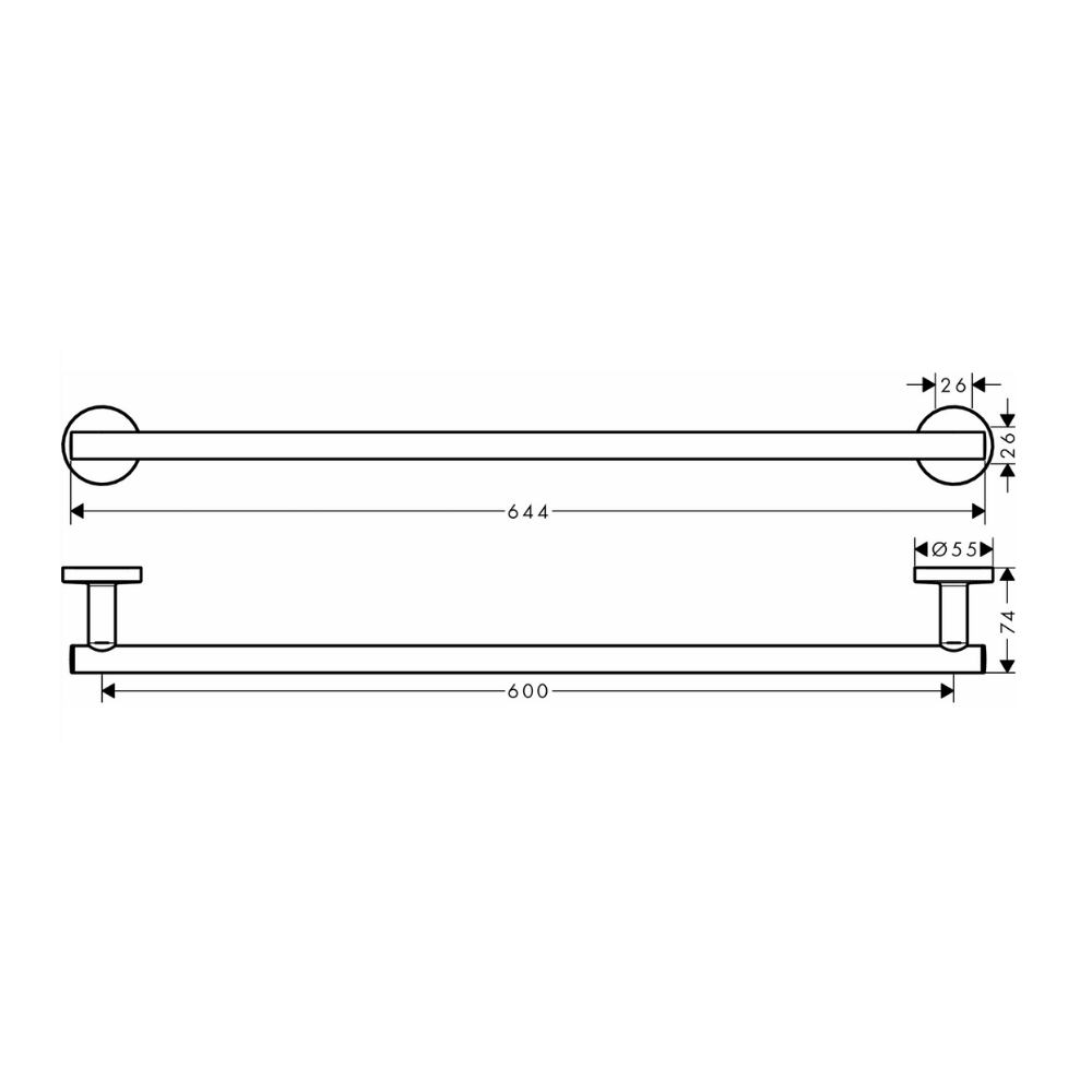 Thanh vắt khăn đơn Hansgrohe 41716000 Logis Universal - 2