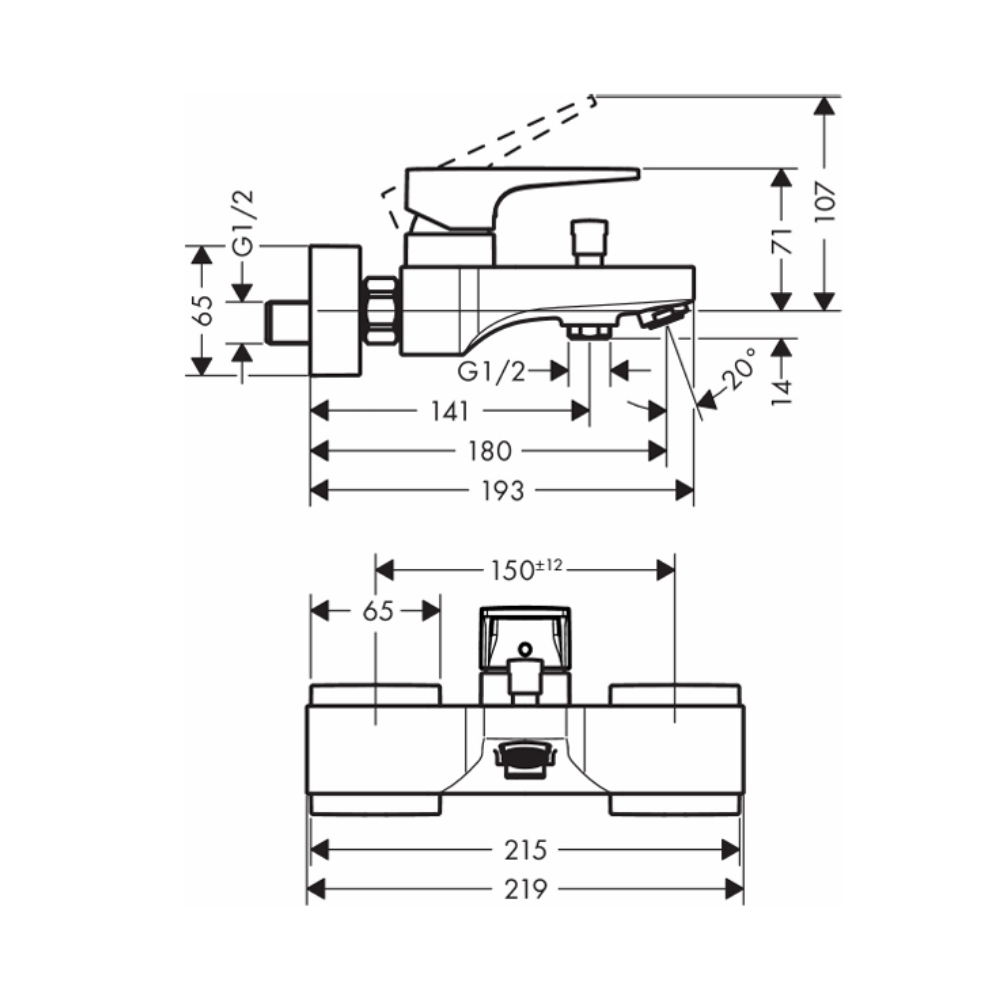 Củ sen tắm nóng lạnh Hansgrohe 74540000 Metropol - 2