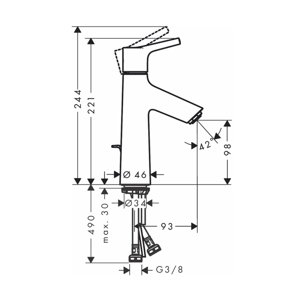 Vòi lavabo nóng lạnh Hansgrohe 72020000 Talis S 100 - 2
