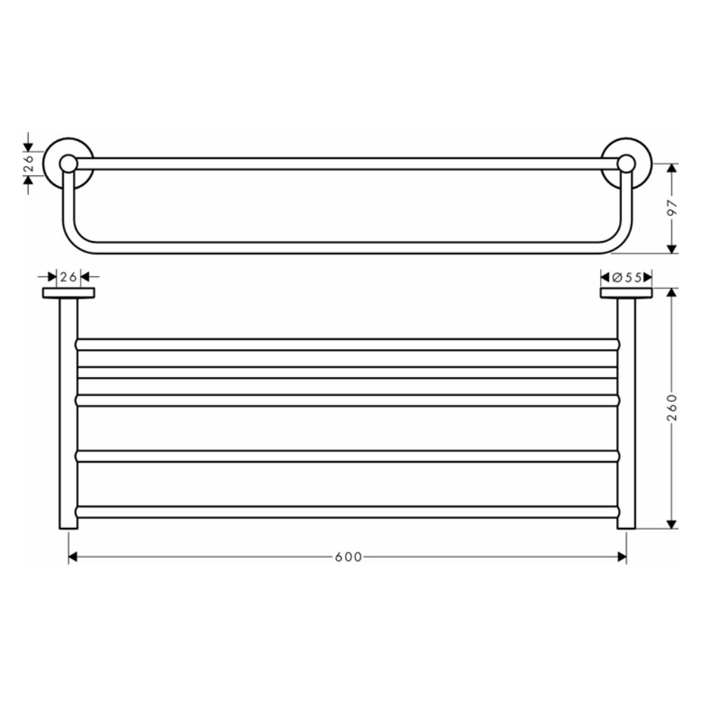 Thanh treo khăn hai tầng Hansgrohe 41720000 Logis Universal