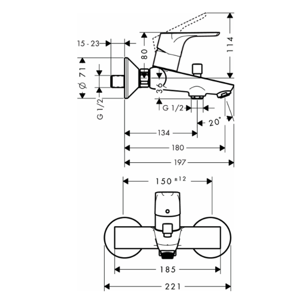 Củ sen tắm nóng lạnh Hansgrohe 31940007 HG Focus