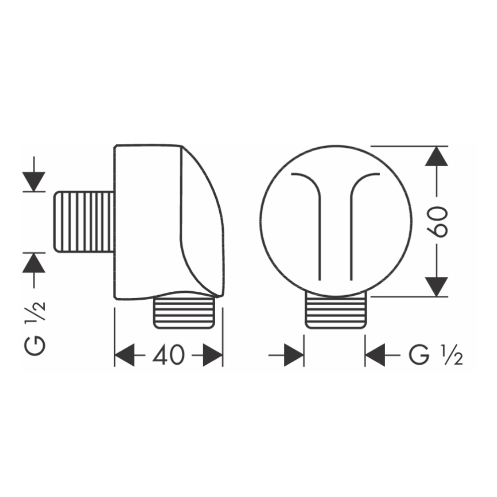 Cút nối sen tắm Hansgrohe 27454000 Fitfix