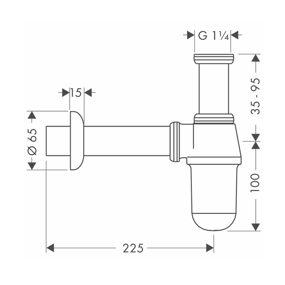 Ống thải chữ T Hansgrohe 52053000 - 2