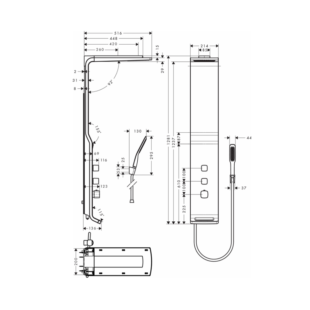 Sen cây nhiệt độ Hansgrohe 27008400 Raindance 180 - 2