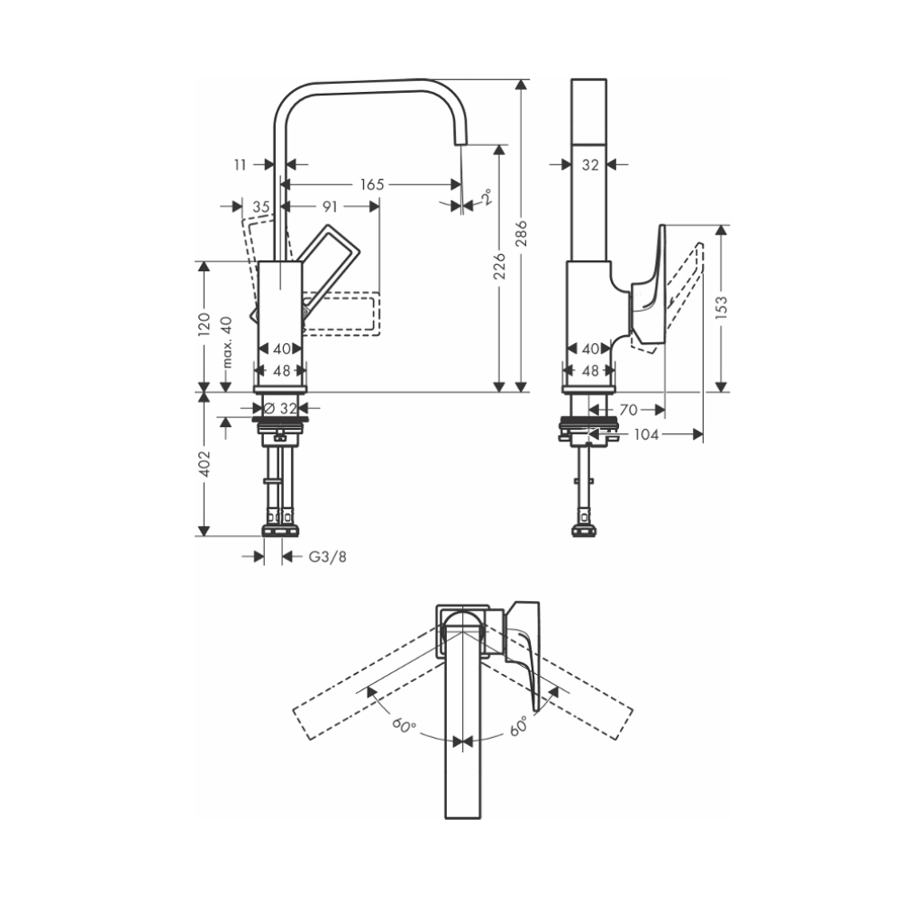 Vòi lavabo nóng lạnh Hansgrohe 74511000 Metropol 230 - 2