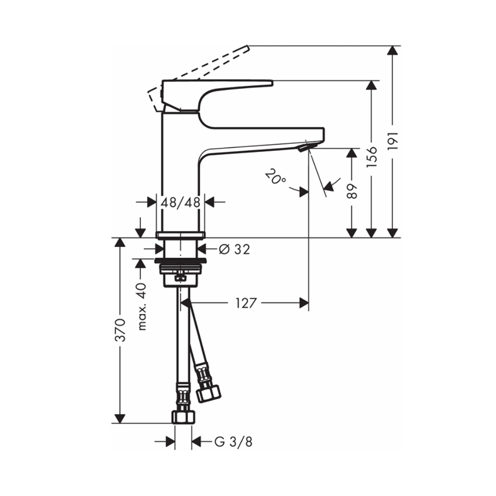 Vòi lavabo nóng lạnh Hansgrohe 74500000 Metropol 110 - 2