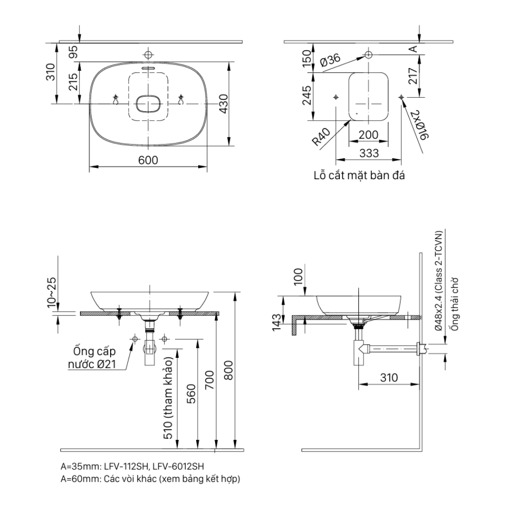Chậu rửa lavabo đặt bàn INAX AL-682V (AL682V)