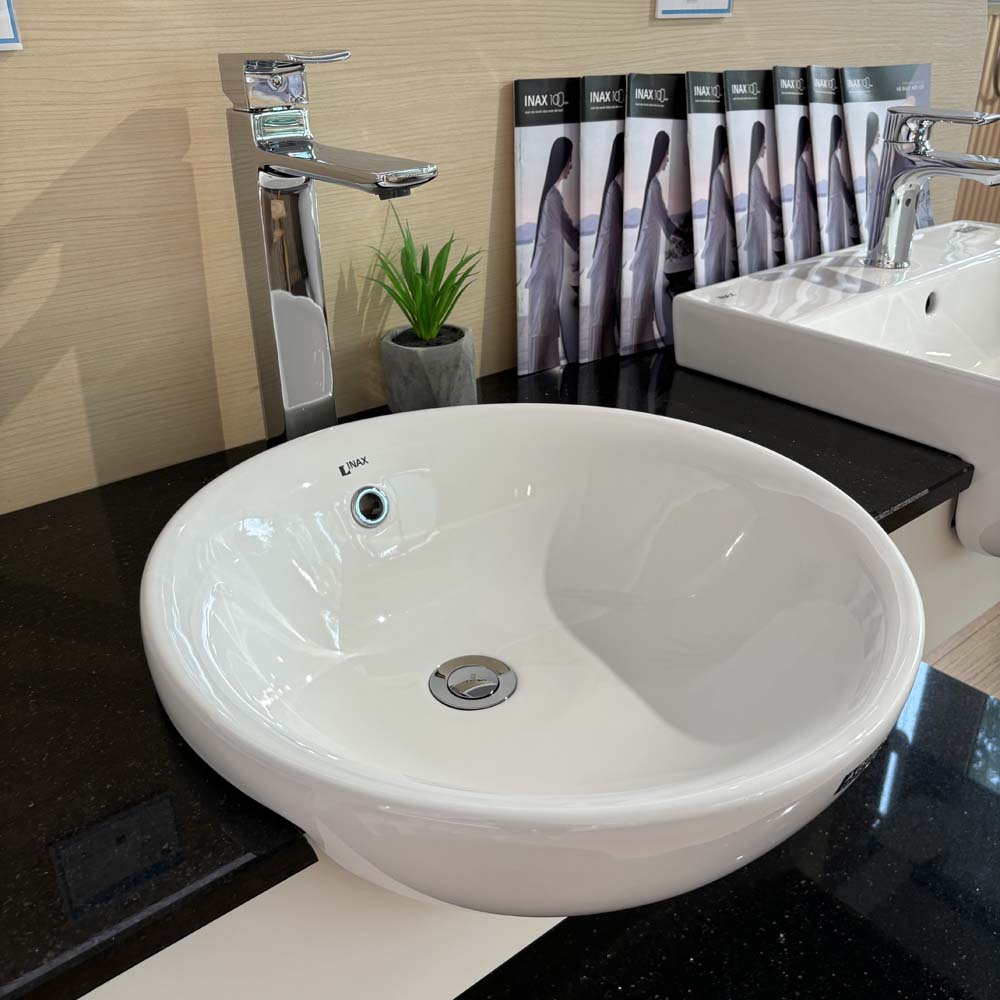 Chậu rửa mặt lavabo bán âm INAX AL-333V (AL333V) men Aqua Ceramic - 7