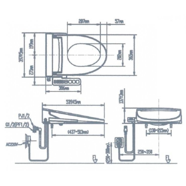 Nắp rửa điện tử INAX CW-H20VN (CWH20VN)