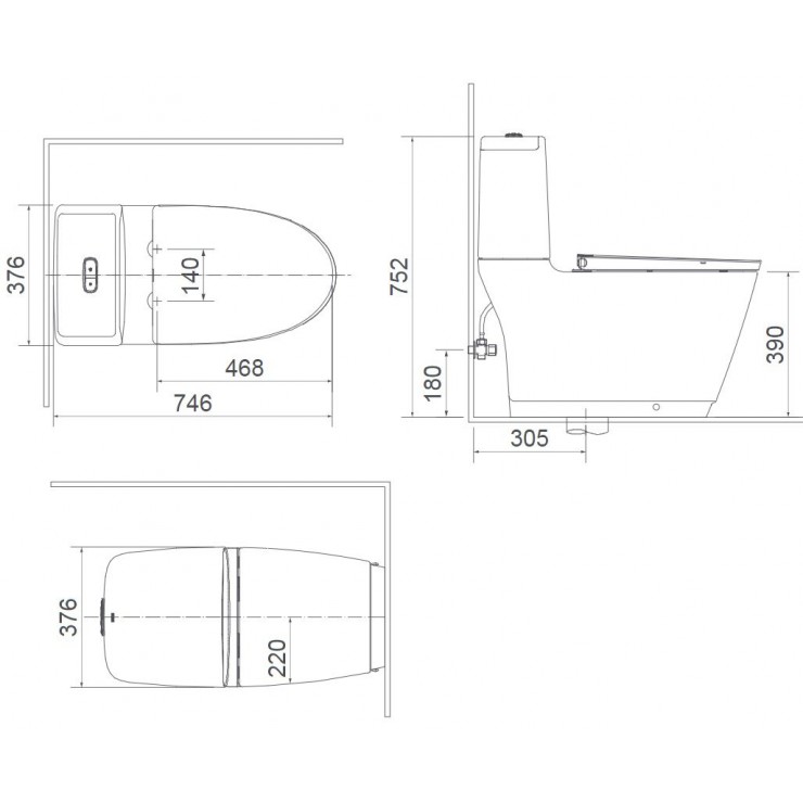 Bồn cầu 2 khối xả cảm ứng nắp điện tử INAX ACT-832 + CW-KB22AVN - 2