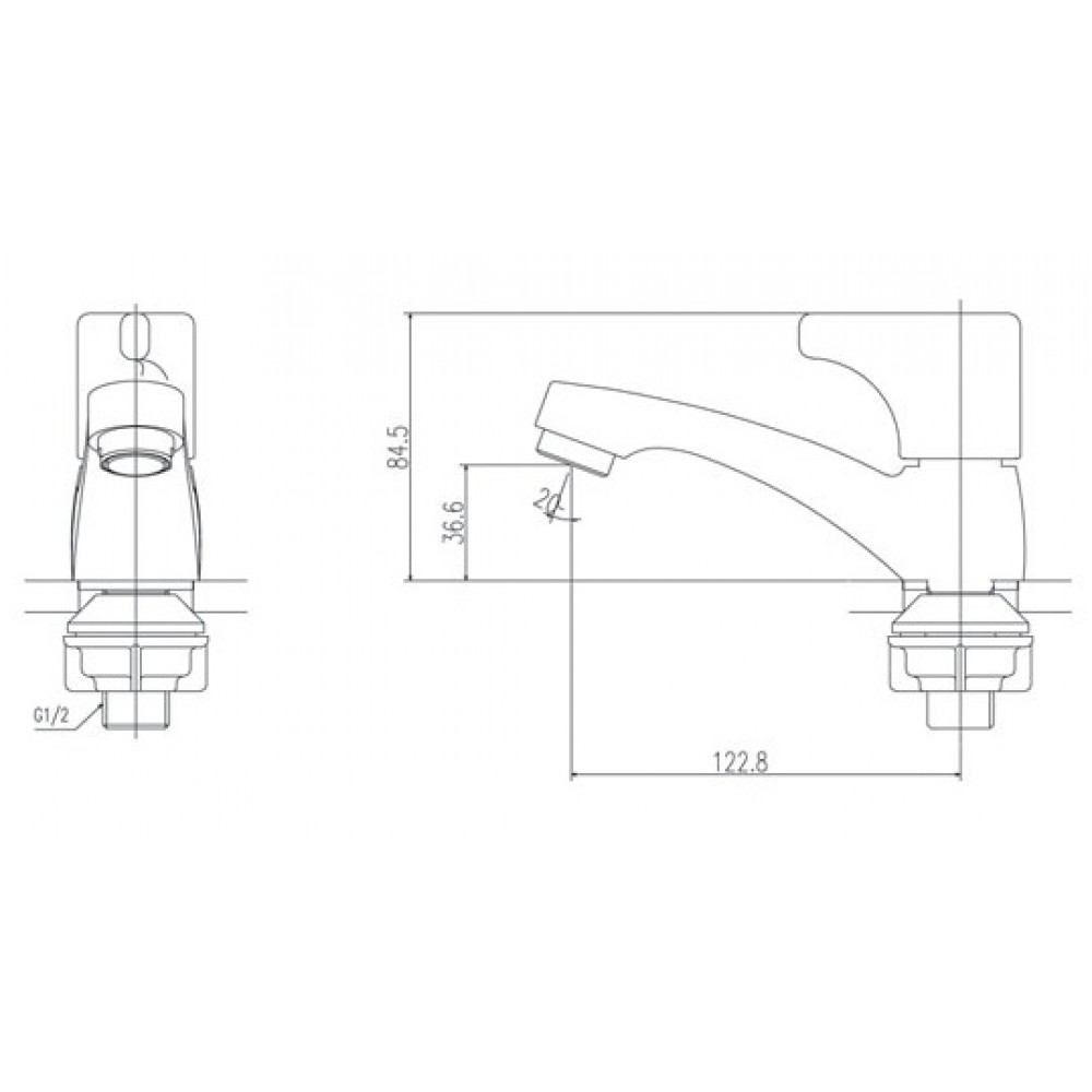 Vòi chậu lavabo lạnh INAX LFV-13BP (LFV13BP) (gồm A-325PS)