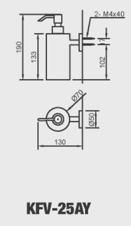 Hộp xà phòng nước gắn tường INAX KFV-25AY (KFV25AY) - 2