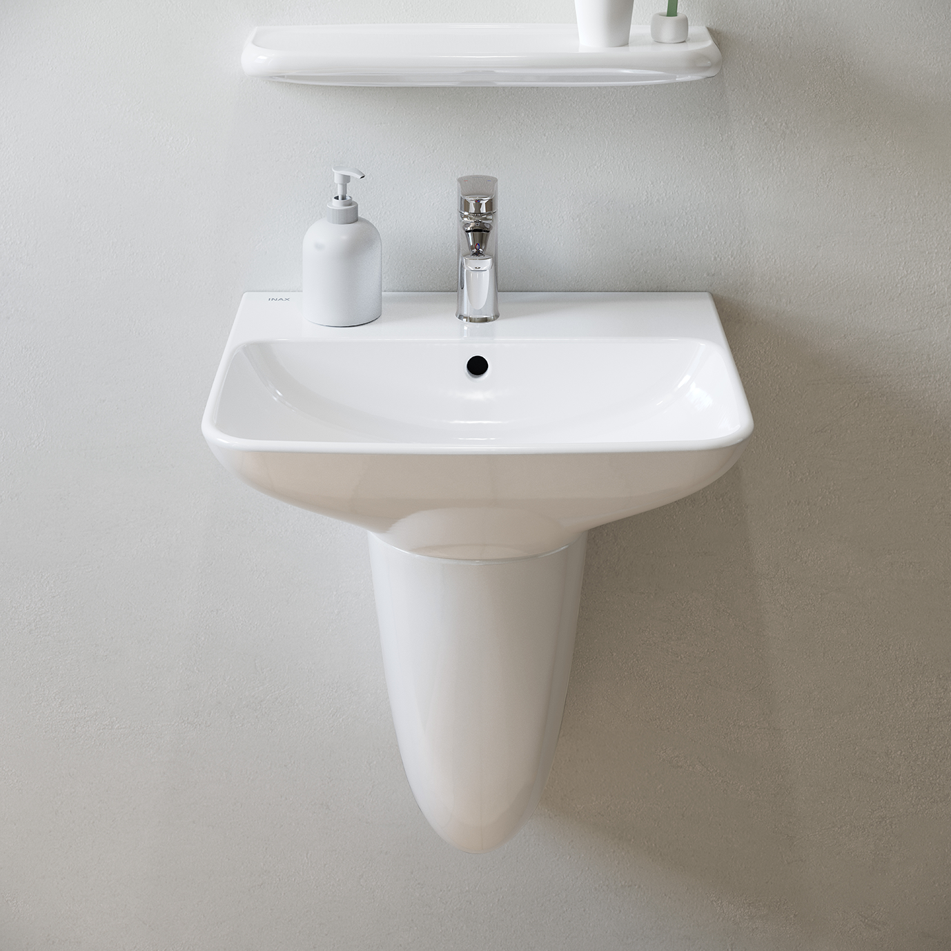 Chậu rửa lavabo treo tường INAX AL-289V (AL289V) (AL-289VFC) men Aqua Ceramic - 7