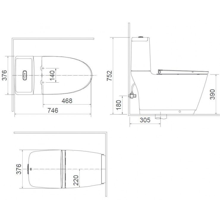 Bồn cầu 2 khối nắp điện tử INAX AC-832 + CW-KA22AVN - 2