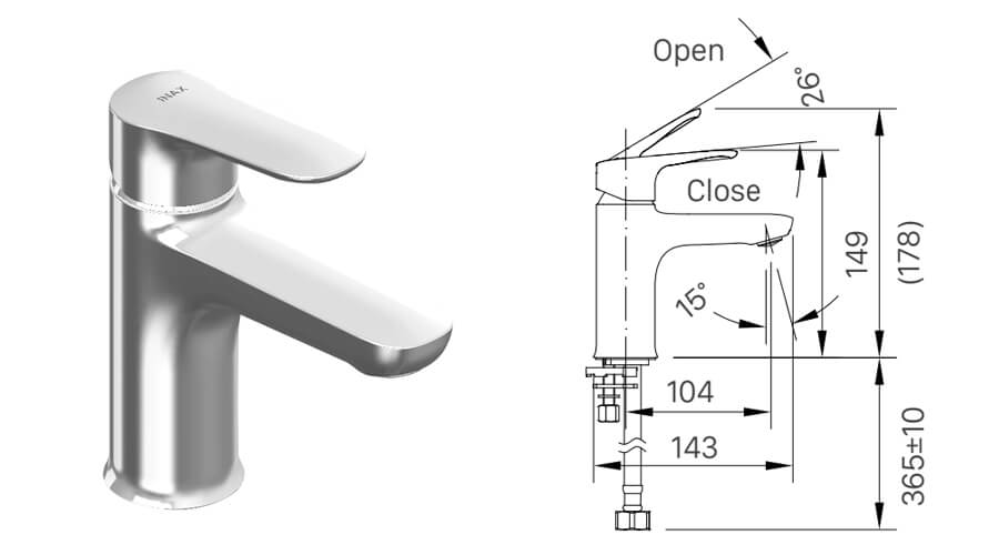 Vòi chậu lavabo lạnh INAX LFV-22S (LFV22S)