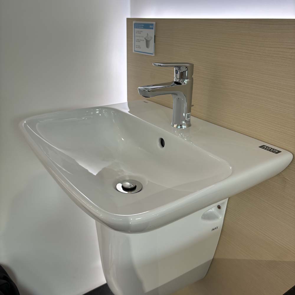 Chậu rửa lavabo treo tường INAX AL-289V (AL289V) (AL-289VFC) men Aqua Ceramic - 6
