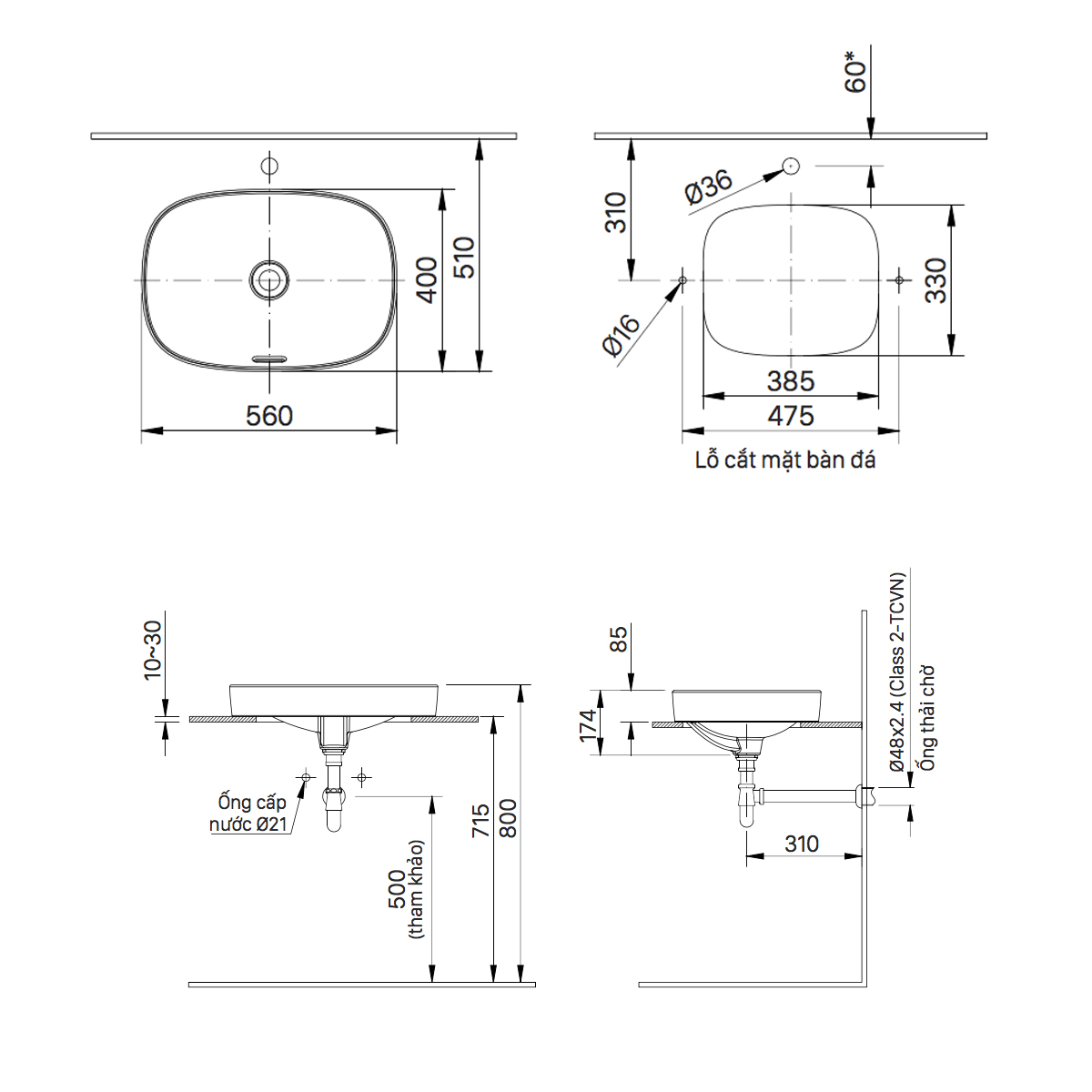 Chậu rửa lavabo đặt bàn INAX AL-642V (AL642V) men Aqua Ceramic