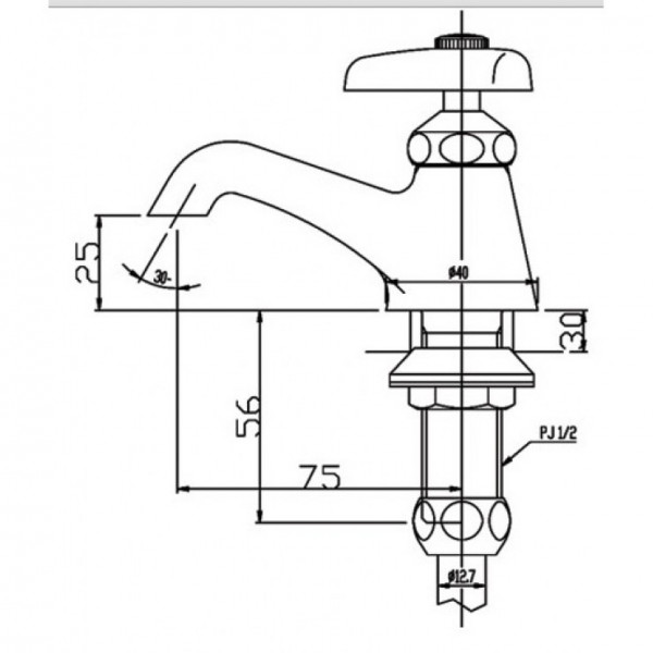Vòi chậu lavabo lạnh INAX LF-1 (LF1) - 2