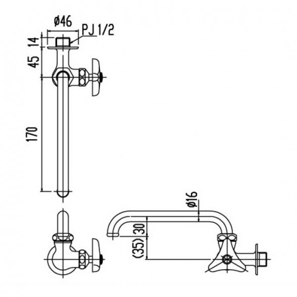 Vòi chậu lavabo lạnh INAX LF-16-13 (LF1613) - 2