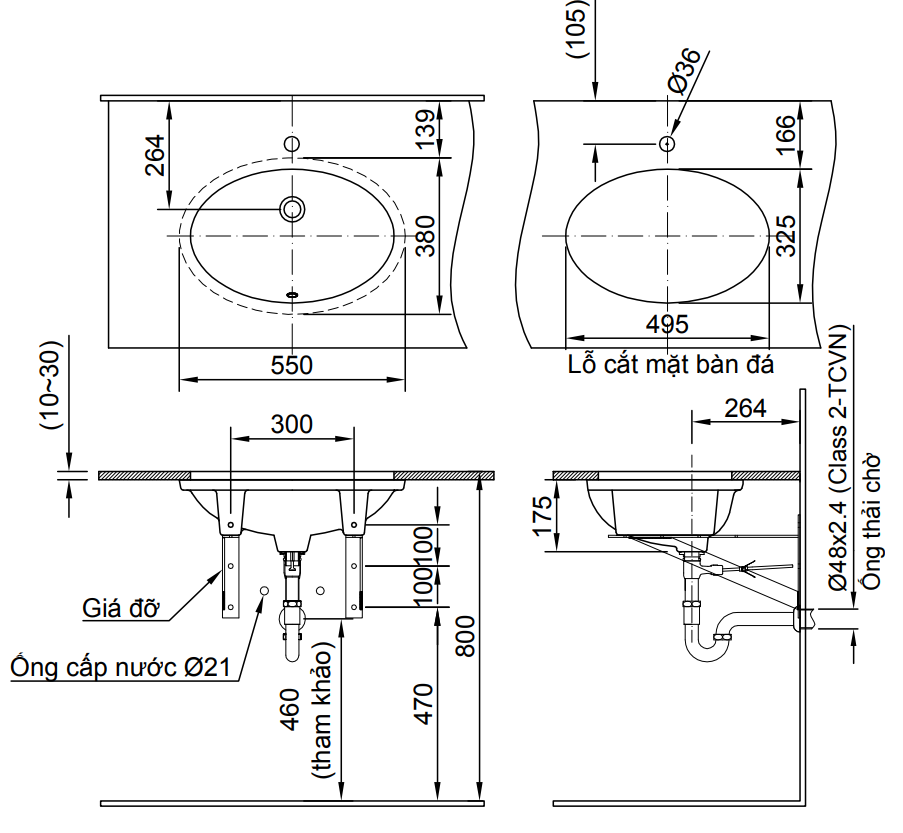 Chậu rửa mặt lavabo âm bàn INAX AL-2216V/BW1 men Aqua Ceramic