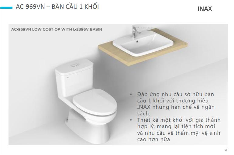 Bồn cầu 1 khối INAX AC-969VN (AC969VN) nắp đóng êm - 2