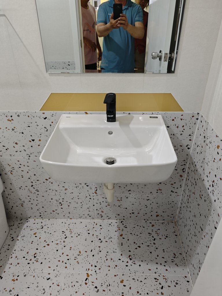 Chậu rửa lavabo treo tường INAX AL-312V (AL312V) (AL-312VFC) men Aqua Ceramic - 18