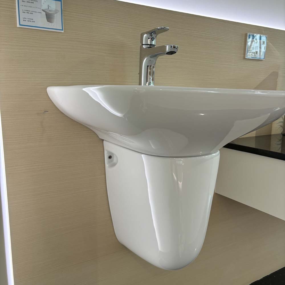 Chậu rửa lavabo treo tường INAX AL-289V (AL289V) (AL-289VFC) men Aqua Ceramic - 2