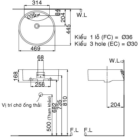Chậu rửa lavabo đặt bàn INAX L-292V (L292V) (L-292VFC)