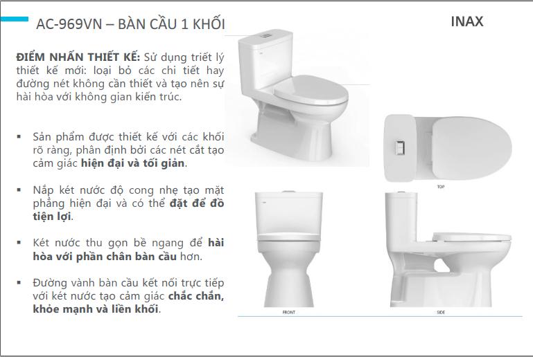 Bồn cầu 1 khối INAX AC-969VN (AC969VN) nắp đóng êm - 4