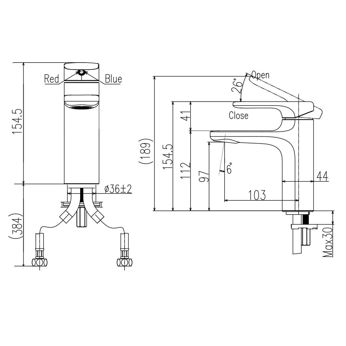 Vòi chậu lavabo nóng lạnh INAX LFV-632S (LFV632S) - 16