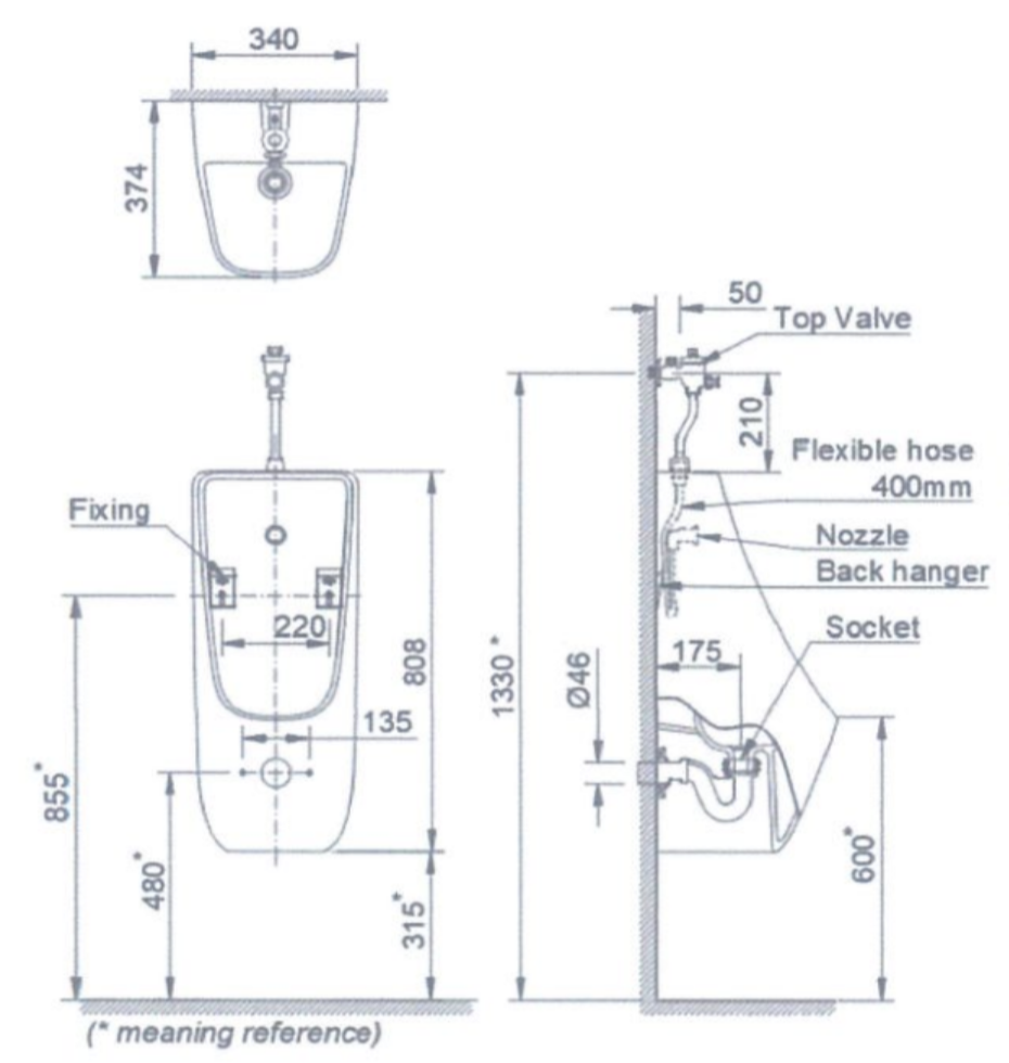 Bồn tiểu nam INAX AU-468V (AU468V)