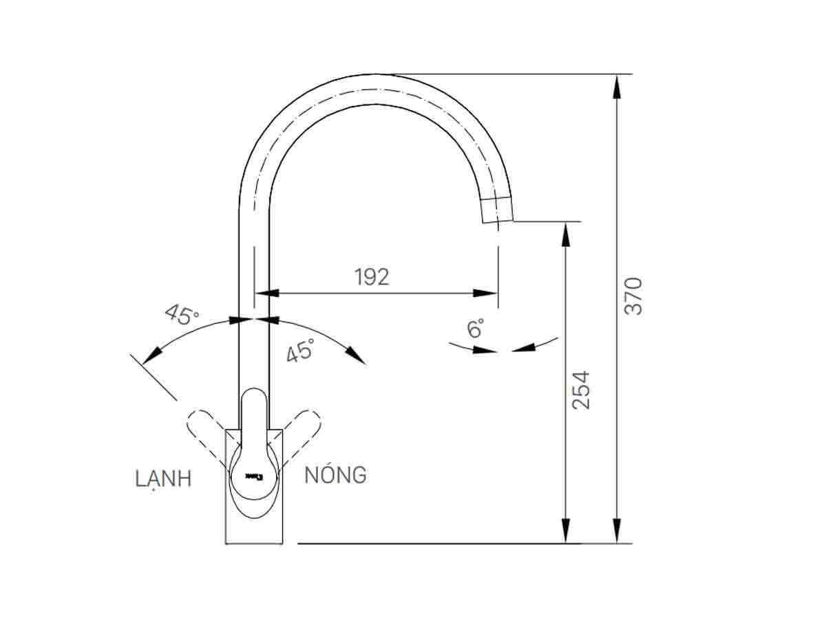 Vòi bếp INAX SFV-802S (SFV802S) nóng lạnh