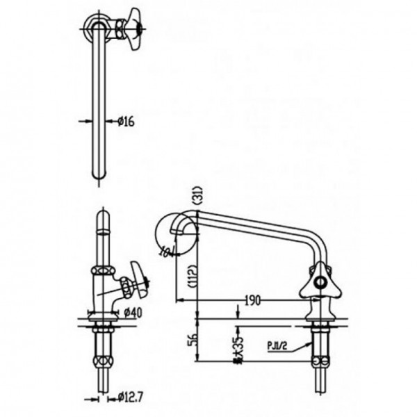 Vòi chậu lavabo lạnh INAX LF-14-13 (LF1413) - 2