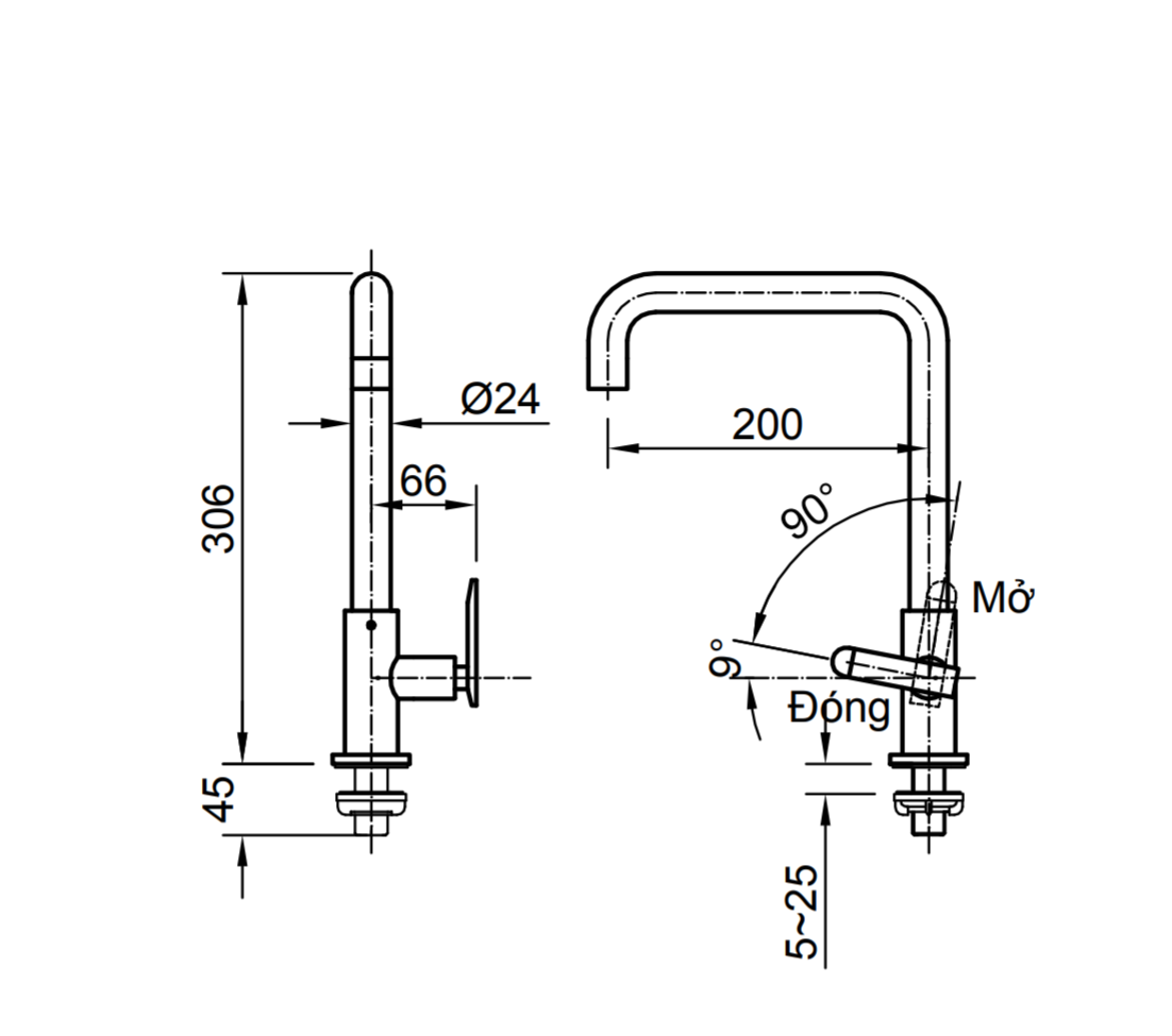 Vòi bếp INAX SFV-30 (SFV30) nước lạnh