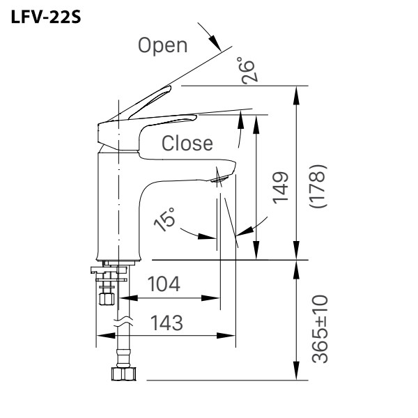 Vòi chậu lavabo lạnh INAX LFV-22S (LFV22S) - 9